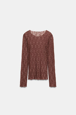 LONG SLEEVE LACE TOP - Zara фото 6