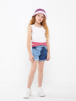 Bisiklet Yaka Bask?l? K?z ?ocuk Atlet - Waikiki фото 2