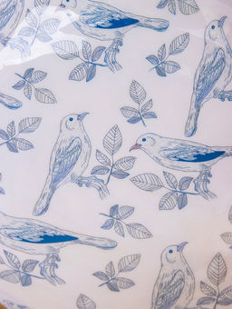 Салатник «Синие птицы», 20×20×8 см, дерево манго