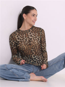 Лонгслив Апрель полиэстер с вискозой леопардовый фото 3