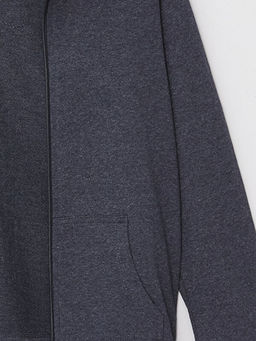 Kap??onlu K?z ?ocuk Fermuarl? Sweatshirt