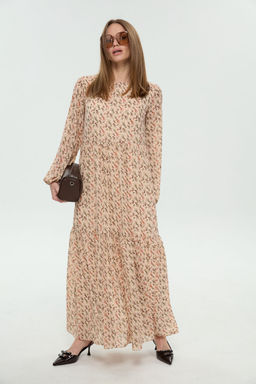 Платье NIKVA н1044-1 бежевый мультиколор