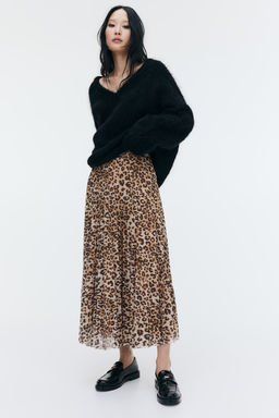 Falda plisada de malla