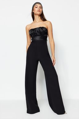 TRENDYOLMILLA Siyah Dokuma Saten Tulum TPRSS23TU00002