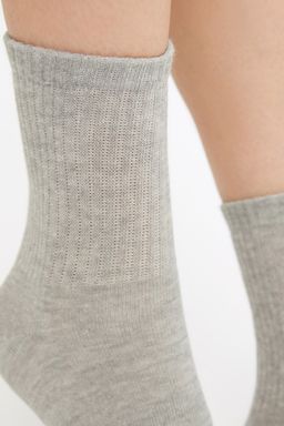 Trendyolmilla Kahverengi Cok Renkli 5li Paket Pamuklu Orme Corap TWOSS21CO0015 фото 5