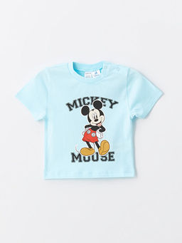 Bisiklet Yaka K?sa Kollu Mickey Mouse Bask?l? Erkek Bebek Ti??rt ve ?ort 2li Tak?m - Waikiki фото 5