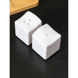 Набор для специй на бамбуковой подставке BellaTenero, 3 предмета: солонка 60 мл, перечница 50 мл, салфетница, фарфор, белый  фото 4