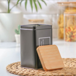 Банка для сыпучих «Lifestyle сахар», 9×9×15 см, жесть, чёрная