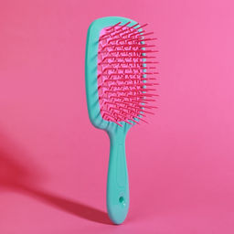 Расчёска массажная, широкая, вентилируемая, 8.5×20.5 см, бирюзовая, розовая