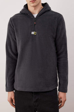 Haki Slim/Dar Kesim Polar Fermuarl? Kapusonlu Sweatshirt TMNAW26SW00064 - Trendyolmilla фото 17