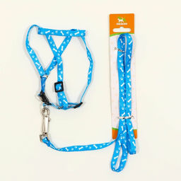 Комплект Классика, капрон, поводок 120 х 1 см, ОГ 21-35 см, голубой - Пижон фото 6