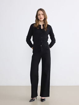 Джинсы женские высокая талия wide leg