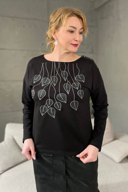 Джемпер Rumoda 2162 черный/длинный рукав  фото 4