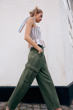 JEANS Z1975 CARGO TIRO MEDIO / Khaki - Zara фото 4