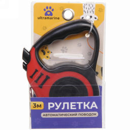 Поводок-рулетка "Дог" 3м до 15кг цвет красный