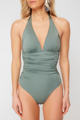 TRENDYOLMILLA Siyah V Yaka Toparlay?c? Regular Mayo TBESS24MA00073 фото 4