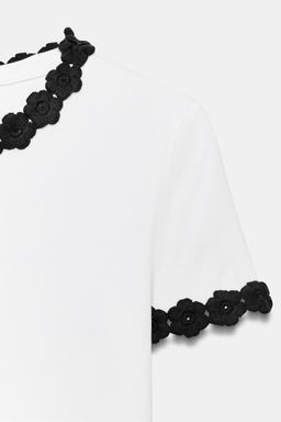 FLOWER DETAIL T-SHIRT - Zara фото 7