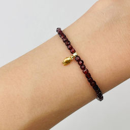 Браслет из Граната "Спессартин" с подвеской 16,5 см +