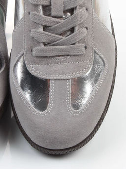 03-2106-2 DK. GREY/SILVER Кеды женские (натуральная кожа) - Фабричный китай фото 12