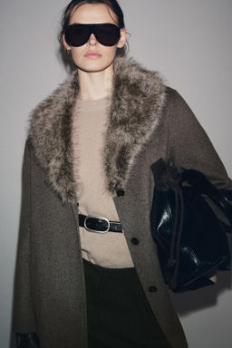 ZW COLLECTION LIMITED EDITION WOOL BLEND COAT - Zara фото 7