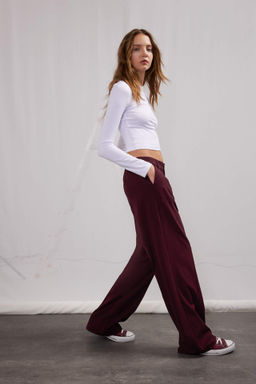 Sevgililer Gunu Wide Leg Esofman Alt? Genis Bol Paca Basic Duz Cift Cepli Yuksek Bel Standart Boy - Defacto фото 7