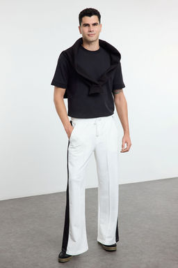 TRENDYOL MAN Siyah Oversize/Genis Kesim Ac?k Paca Renk Bloklu Esofman Alt? TMNAW25EA00006 - Trendyolmilla фото 8