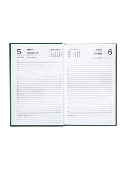 Ежедневник датированный Calligrata, А5, 2026, твёрдая обложка из бумвинила, 168 листов, тёмно-зелёный