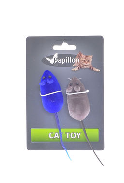Игрушка мышка, вельвет, 6см, (Cat toy 2 velvet mice on card) 240013 240013