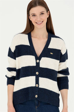 Женский темно-синий трикотажный кардиган - U.s. polo assn фото 3