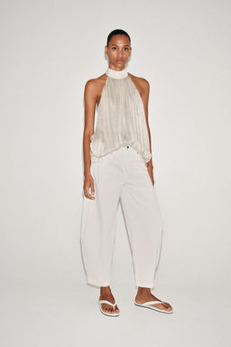 JEANS ZW COLLECTION BARREL TIRO ALTO / Blanco