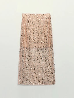 Двухслойная юбка миди c пайетками / Zarina
