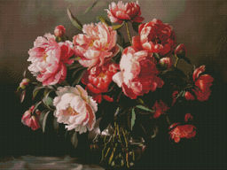 Вышивка крестиком 40х50см, Пионы