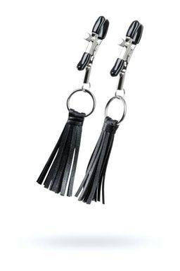 Зажимы для сосков TOYFA Theatre с кисточками, черные