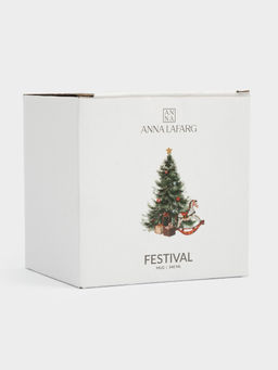 Кружка, 540 мл, керамика, красная, Лошадка у елки, Festival - Anna lafarg фото 6