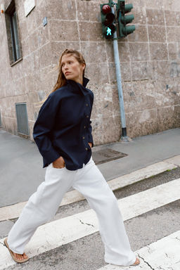 CAMISA CUELLO SUBIDO / Azul - Zara фото 8