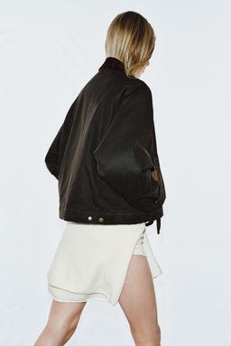 CHAQUETA ENCERADA ZW COLLECTION / Khaki - Zara фото 13