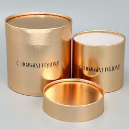 Набор золотых шляпных коробок 2 в 1 С Новым годом, 12 х 12, 15 х 15 см - Дарите счастье фото 3