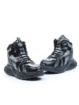 04-8525-4 BLACK Ботинки зимние женские (искусственные материалы)