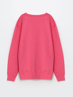 Bisiklet Yaka Bask?l? K?z ?ocuk Sweatshirt - Waikiki фото 2