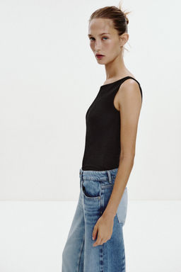 COLD SHOULDER RIBBED T-SHIRT - Zara фото 5