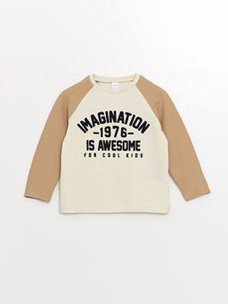 Bisiklet Yaka Uzun Kollu Bask?l? Erkek Bebek Ti??rt