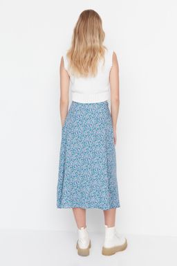 TRENDYOLMILLA Siyah Y?rtmac Detayl? Cicek Desenli Viskon Kumasl? Midi Dokuma Etek TWOSS20ET0230  фото 37