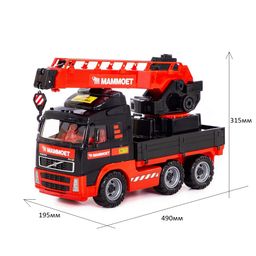 Автомобиль-кран с поворотной платформой "MAMMOET Volvo" (203-01, 56979) в сеточке 49*19,5*31,5см, Полесье