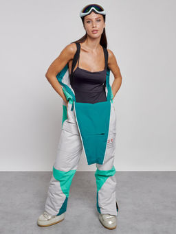 Горнолыжный комбинезон женский зимний зеленого цвета 2320Z