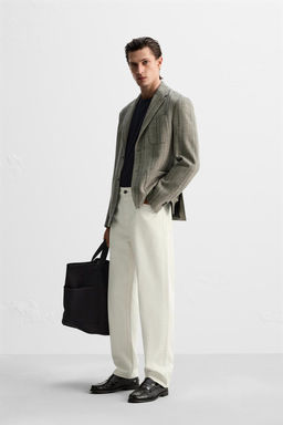 HERRINGBONE COTTON - WOOL BLAZER
