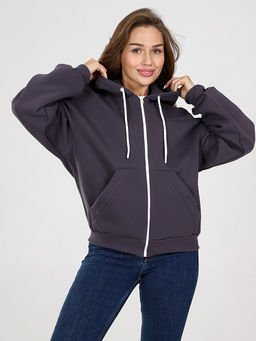 Толстовка Джерри  женская на молнии из футера с начесом Серая