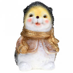 Скульптура-фигура для сада из полистоуна Ежик в шарфе 13х25см (Россия)