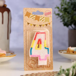 Цена за 5 шт. Свеча для торта «Цифра 4», 7 см