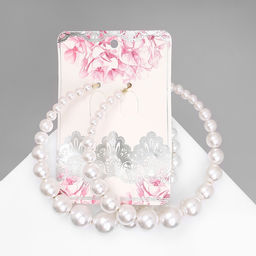 Серьги кольца с жемчугом QF Нежность жемчуга, d=8 см, белые в золоте