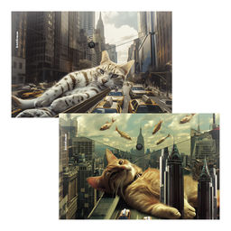 Цена за 12 шт. Папка-конверт на кнопке пластиковая ErichKrause Big City Cats, A4, ассорти (в пакете по 12 шт.)